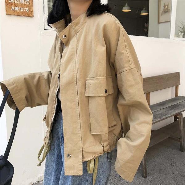 レディース　ジャケット　スタンドカラー　あったか　アウター　ゆったり　オーバーサイズ　秋　冬　カジュアル　キュート　大人　可愛い　大人女子　フェミニン　きれいめ　おしゃれ　お出かけ　お呼ばれ　デイリー　ベージュ　ブラック　フリーサイズ　送料無料