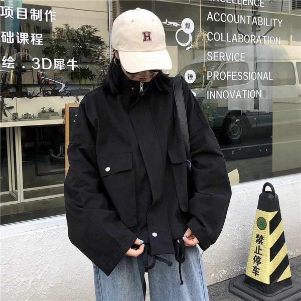 レディース　ジャケット　スタンドカラー　あったか　アウター　ゆったり　オーバーサイズ　秋　冬　カジュアル　キュート　大人　可愛い　大人女子　フェミニン　きれいめ　おしゃれ　お出かけ　お呼ばれ　デイリー　ベージュ　ブラック　フリーサイズ　送料無料