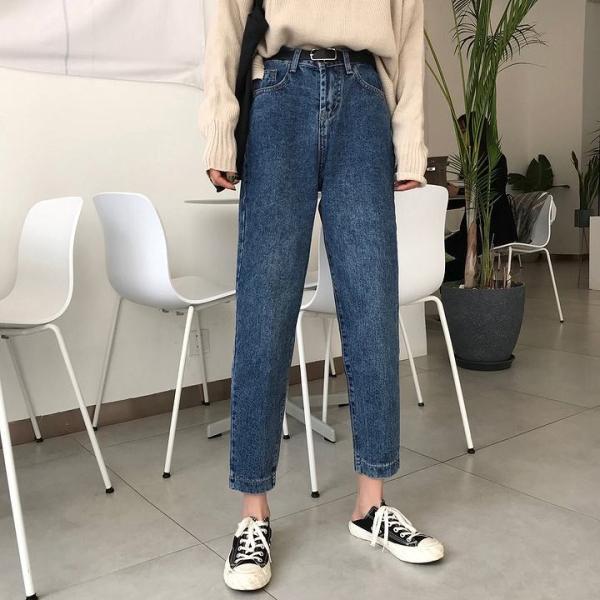レディース　デニム　クロップドパンツ　アンクル丈　スリム　タイト　ジーンズ　ジーパン　ボトムス　カジュアル　キュート　可愛い　フェミニン　きれいめ　エレガント　おしゃれ　お出かけ　デイリー　オフィス　普段着　ネイビー　S　M　L　サイズ　送料無料
