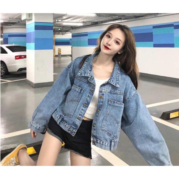 レディース　デニムジャケット　オーバーサイズ　ゆったり　ジージャン　アウター　秋　冬　カジュアル　長袖　キュート　大人　可愛い　フェミニン　きれいめ　エレガント　おしゃれ　お出かけ　お呼ばれ　デイリー　普段着　ブルー　S　M　L　サイズ　送料無料