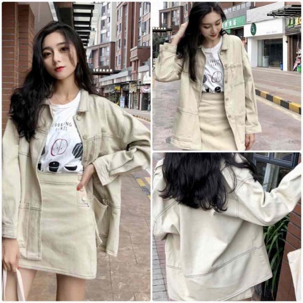 レディース　セット　ジャケット　スカート　シャツジャケット　ミニ丈　台形スカート　タイト　スリム　カジュアル　キュート　可愛い　フェミニン　きれいめ　上品　エレガント　おしゃれ　お出かけ　オフィス　お呼ばれ　ベージュ　ピンク　S　M　L　サイズ　送料無料