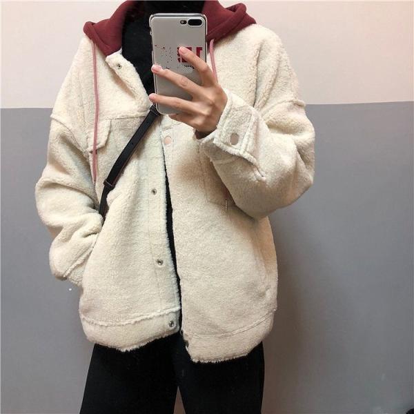 レディース　ジャケット　ボアジャケット　フード付き　アウター　コート　秋　冬　カジュアル　キュート　大人　可愛い　大人女子　フェミニン　きれいめ　エレガント　おしゃれ　お出かけ　デイリー　オフィス　ホワイト　ブラウン　フリーサイズ　送料無料