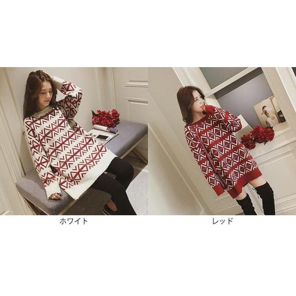 レディース　ニット　セーター　長袖　あったか　ゆったり　オーバーサイズ　プルオーバー　トップス　秋　冬　カジュアル　キュート　大人　可愛い　大人女子　フェミニン　おしゃれ　お出かけ　オフィス　デイリー　ホワイト　レッド　フリーサイズ　送料無料