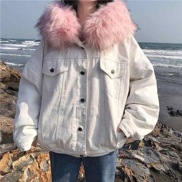 レディース　デニムジャケット　フード付き　裏ボア　エコファー　フェイクファー　ジージャン　アウター　秋　冬　カジュアル　長袖　キュート　大人　可愛い　フェミニン　きれいめ　おしゃれ　お出かけ　お呼ばれ　デイリー　普段着　ホワイト　M　L　サイズ　送料無料