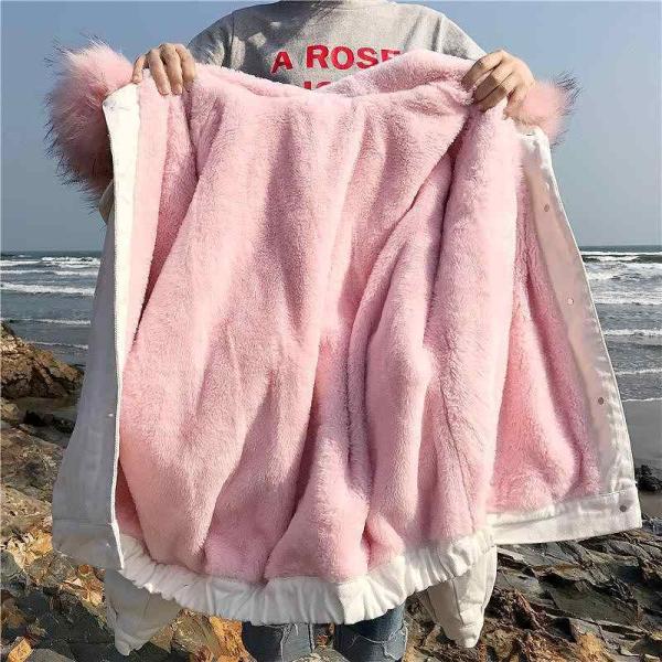 レディース　デニムジャケット　フード付き　裏ボア　エコファー　フェイクファー　ジージャン　アウター　秋　冬　カジュアル　長袖　キュート　大人　可愛い　フェミニン　きれいめ　おしゃれ　お出かけ　お呼ばれ　デイリー　普段着　ホワイト　M　L　サイズ　送料無料