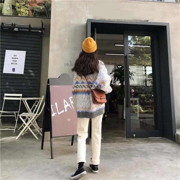 レディース　ニット　セーター　長袖　あったか　ゆったり　オーバーサイズ　プルオーバー　トップス　秋　冬　カジュアル　キュート　大人　可愛い　大人女子　フェミニン　おしゃれ　お出かけ　オフィス　デイリー　ブルー　グレー　フリーサイズ　送料無料