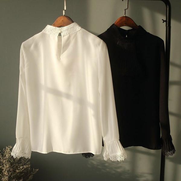 レディース　ボリュームスリーブ　フレアスリーブ　ブラウス　シャツ　長袖　トップス　カジュアル　キュート　大人　可愛い　フェミニン　おしゃれ　お出かけ　デイリー　普段着　ベージュ　ホワイト　ブラック　フリーサイズ　ワンサイズ　送料無料