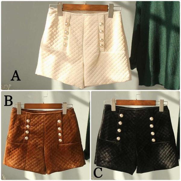 レディース　ショートパンツ　キルティング　ショーツ　ボトムス　カジュアル　キュート　可愛い　フェミニン　きれいめ　おしゃれ　お出かけ　デイリー　普段着　ベージュ　ブラウン　ブラック　S　M　L　サイズ　送料無料