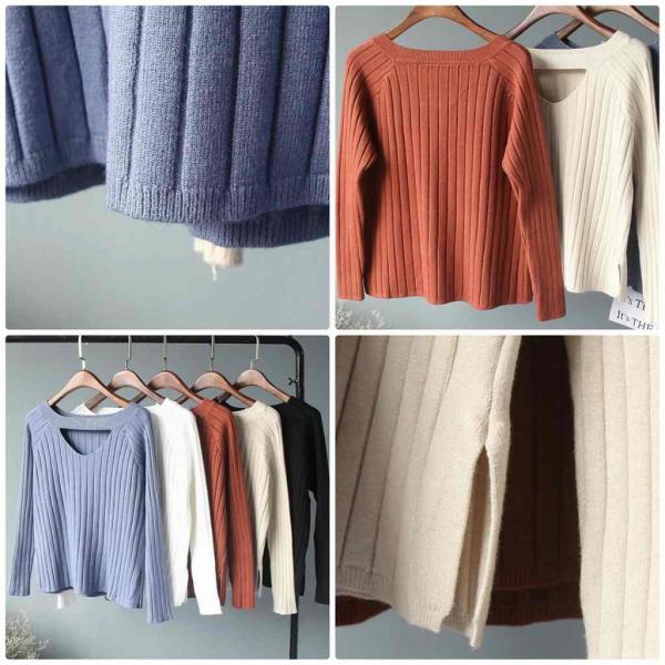 レディース　リブニット　カットソー　セーター　ボートネック　長袖　トップス　カジュアル　キュート　大人　可愛い　フェミニン　おしゃれ　お出かけ　オフィス　デイリー　普段着　ホワイト　ブラック　ベージュ　フリーサイズ　ワンサイズ　送料無料