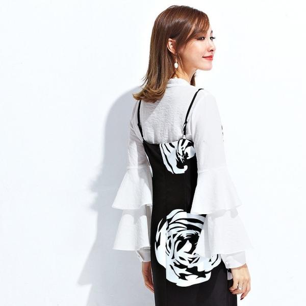 レディース　シフォン　ブラウス　シャツ　長袖　トップス　カジュアル　キュート　大人　可愛い　フェミニン　おしゃれ　お出かけ　エレガント　オフィス　デイリー　普段着　ホワイト　ブラック　M　L　XL　サイズ　送料無料