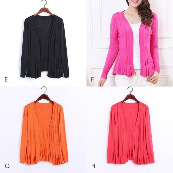 レディース　カーディガン　ニット　羽織　カジュアル　長袖　大人　可愛い　フェミニン　きれいめ　エレガント　おしゃれ　ホワイト　ピンク　イエロー　グリーン　ブラック　ブルー　オレンジ　フリーサイズ　ワンサイズ　送料無料