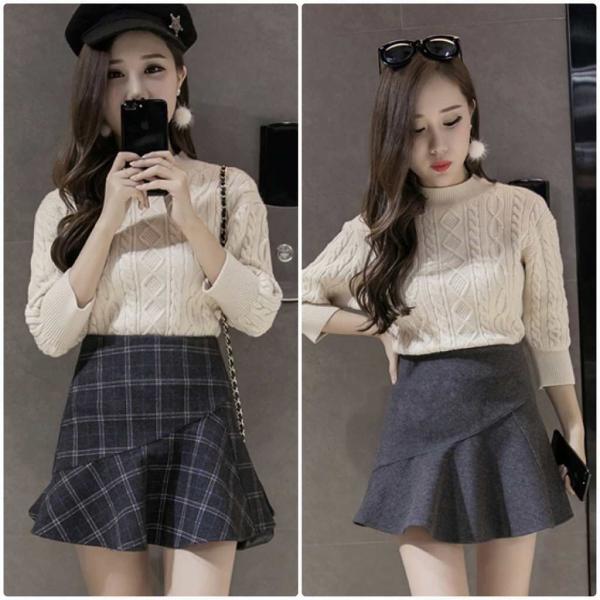 レディース　大きいサイズ　チェック柄　無地　ハイウエスト　ショート丈　ひざ上　スカート　フレア　ボトムス　カジュアル　キュート　大人　可愛い　フェミニン　おしゃれ　お出かけ　オフィス　デイリー　ブラック　グレー　S　M　L　XL　2XL　サイズ　送料無料