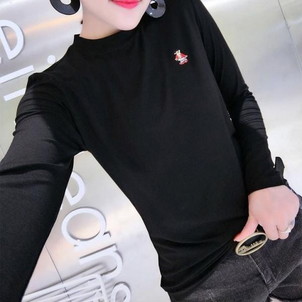 レディース　大きいサイズ　ロングTシャツ　春　ワンポイント　クルーネック　ロンT　長袖　トップス　カジュアル　キュート　大人　可愛い　フェミニン　おしゃれ　お出かけ　普段着　デイリー　ブラック　ブラウン　M　L　XL　XXL　送料無料