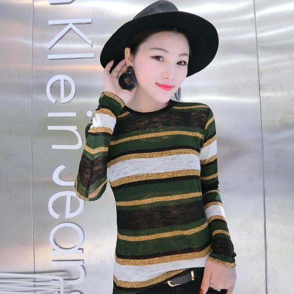 レディース　ニット　カットソー　長袖　ボーダー　薄手　春　セーター　トップス　カジュアル　キュート　大人　可愛い　フェミニン　おしゃれ　お出かけ　オフィス　デイリー　普段着　グリーン　M　L　XL　サイズ　送料無料