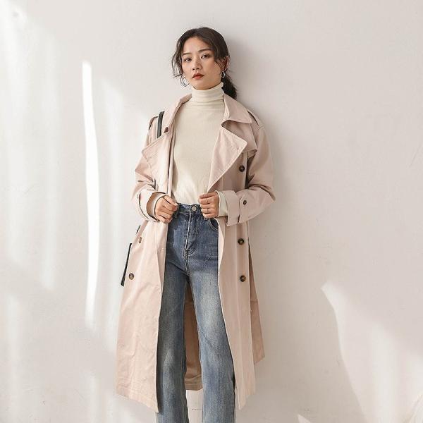 レディース　トレンチコート　ジャケット　アウター　カジュアル　長袖　キュート　大人　可愛い　フェミニン　きれいめ　エレガント　おしゃれ　お出かけ　お呼ばれ　デイリー　オフィス　普段着　ピンク　フリーサイズ　ワンサイズ　送料無料