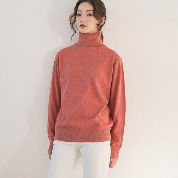 レディース　ニット　カットソー　タートルネック　長袖　無地　セーター　トップス　カジュアル　キュート　大人　可愛い　フェミニン　おしゃれ　お出かけ　オフィス　デイリー　普段着　レッド　グリーン　ブラック　カーキ　ホワイト　フリーサイズ　送料無料