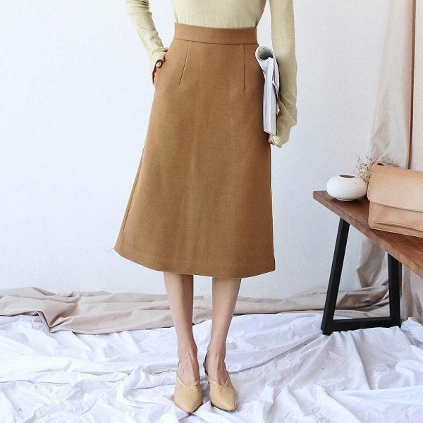 レディース　スカート　ミディ丈　ハイウエスト　ボトムス　カジュアル　キュート　可愛い　フェミニン　きれいめ　エレガント　上品　おしゃれ　お出かけ　オフィス　デイリー　普段着　ライトブラウン　ブラウン　ピンク　S　M　サイズ　送料無料