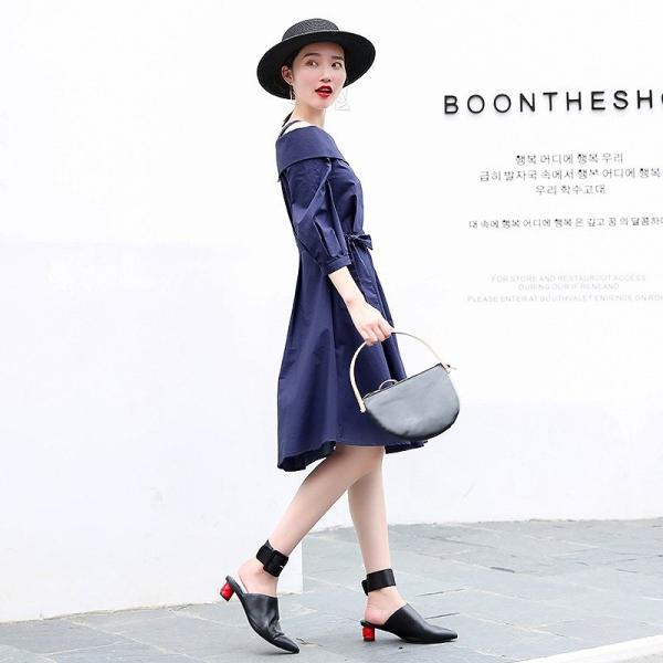 レディース　ワンピース　オフショルダー　ひざ丈　ストラップ　フレア　スカート　トップス　カジュアル　キュート　大人　可愛い　フェミニン　おしゃれ　お出かけ　デイリー　普段着　ネイビー　イエロー　M　L　XL　サイズ　送料無料