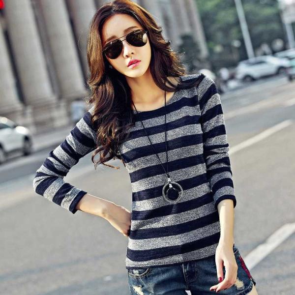 レディース　大きいサイズ　ニット　カットソー　ボーダー　セーター　Uネック　長袖　トップス　カジュアル　キュート　大人　可愛い　フェミニン　おしゃれ　お出かけ　普段着　デイリー　ネイビー　レッド　ブラック　S　M　L　XL　2XL　送料無料