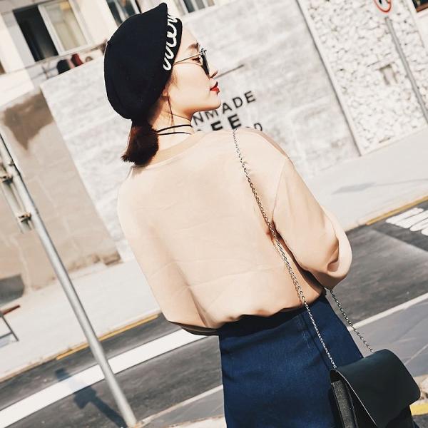 レディース　ボリュームスリーブ　シフォン　ブラウス　シャツ　長袖　トップス　カジュアル　キュート　大人　可愛い　フェミニン　おしゃれ　お出かけ　デイリー　オフィス　普段着　ブラック　ホワイト　ブラウン　M　L　サイズ　送料無料