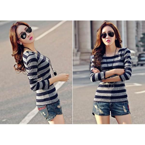 レディース　大きいサイズ　ニット　カットソー　ボーダー　セーター　Uネック　長袖　トップス　カジュアル　キュート　大人　可愛い　フェミニン　おしゃれ　お出かけ　普段着　デイリー　ネイビー　レッド　ブラック　S　M　L　XL　2XL　送料無料