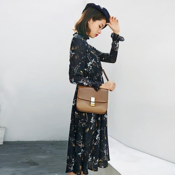 レディース　ワンピース　ミディ丈　ボリュームスリーブ　フレアスリーブ　スカート　トップス　カジュアル　キュート　大人　可愛い　フェミニン　おしゃれ　お出かけ　デイリー　普段着　ネイビー　イエロー　M　L　XL　サイズ　送料無料