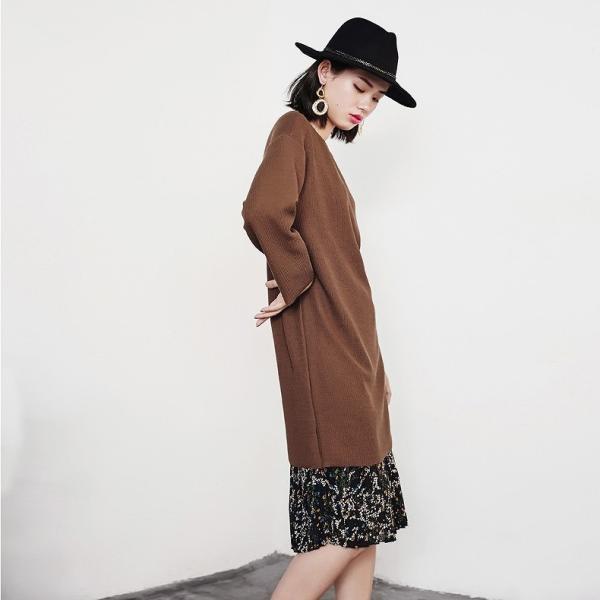 レディース　ツーピース　ドレス　ロング　カットソー　ラウンドネック　無地　長袖　シフォン　スカート　花柄　きれいめ　無地　カジュアル　キュート　大人可愛い　エレガント　オフィス　お出かけ　デート　デイリー　グレー　イエロー　ブラウン　M　L　XL　送料無料