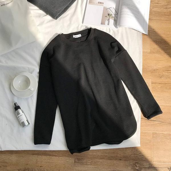 レディース　スウェット　無地　トレーナー　クルーネック　長袖　トップス　カジュアル　キュート　大人　可愛い　フェミニン　おしゃれ　お出かけ　デイリー　普段着　ブラック　グレー　ホワイト　フリーサイズ　ワンサイズ　送料無料