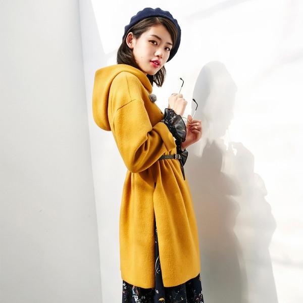 レディース　スウェット　パーカー　フード付き　プルオーバー　ゆったり　大きめ　トレーナー　トップス　カジュアル　キュート　大人　可愛い　フェミニン　おしゃれ　お出かけ　デイリー　普段着　イエロー　グリーン　フリーサイズ　ワンサイズ　送料無料