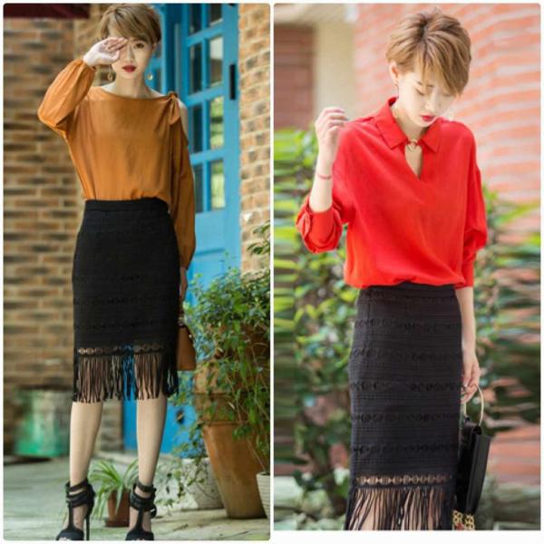 レディース　ハイウエスト　スカート　フリンジ　タイト　スリム　ボトムス　カジュアル　キュート　可愛い　フェミニン　きれいめ　エレガント　上品　おしゃれ　お出かけ　デイリー　普段着　ホワイト　ブラック　M　L　XL　サイズ　送料無料