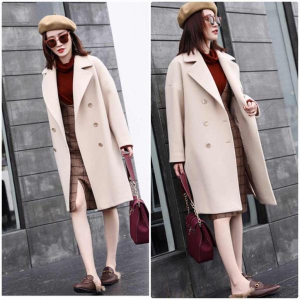 レディース　ウールコート　ロング丈　ジャケット　アウター　カジュアル　長袖　キュート　大人　可愛い　フェミニン　きれいめ　エレガント　おしゃれ　お出かけ　デイリー　オフィス　普段着　ベージュ　レッド　S　M　L　サイズ　送料無料