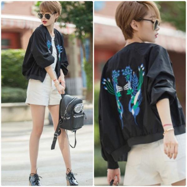 レディース　スプリング　刺繍　ベースボールジャケット　スタジャン　アウター　カジュアル　長袖　キュート　大人　可愛い　フェミニン　きれいめ　エレガント　おしゃれ　お出かけ　お呼ばれ　デイリー　普段着　ブラック　グレー　M　L　サイズ　送料無料