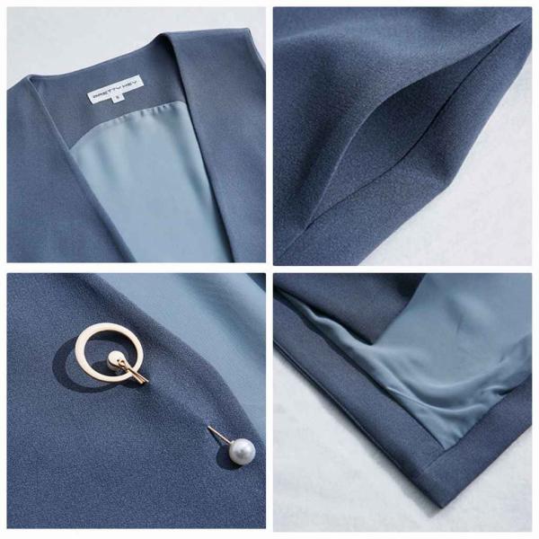 レディース　ノースリーブ　ベスト　コート　ロング丈　ジャケット　春　アウター　カジュアル　キュート　大人　可愛い　フェミニン　おしゃれ　お出かけ　デイリー　オフィス　普段着　グレー　ブラック　M　L　サイズ　送料無料