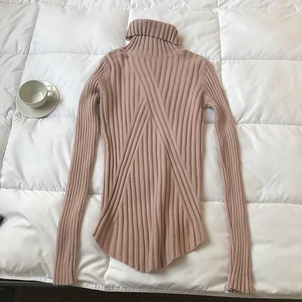 レディース　リブニット　タートルネック　カットソー　セーター　長袖　トップス　カジュアル　キュート　大人　可愛い　フェミニン　おしゃれ　お出かけ　オフィス　デイリー　普段着　ブラック　ベージュ　ホワイト　ピンク　ブラック　グレー　フリーサイズ　送料無料