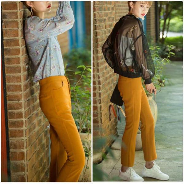 レディース　半端丈　クロップドパンツ　無地　フレア　ベルボトム　ブーツカット　ボトムス　カジュアル　キュート　可愛い　フェミニン　きれいめ　おしゃれ　お出かけ　オフィス　デイリー　普段着　ブラック　オレンジ　ホワイト　M　L　XL　サイズ　送料無料