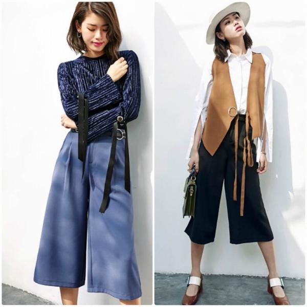 レディース　半端丈　クロップドパンツ　ワイドレッグパンツ　ハイウエスト　無地　ボトムス　カジュアル　キュート　可愛い　フェミニン　きれいめ　エレガント　おしゃれ　お出かけ　オフィス　デイリー　普段着　ブラック　ブルー　M　L　XL　サイズ　送料無料