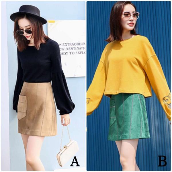 レディース　スエード　ハイウエスト　スカート　ポケット　タイト　スリム　ボトムス　カジュアル　キュート　大人　可愛い　フェミニン　おしゃれ　お出かけ　デイリー　普段着　ベージュ　グリーン　M　L　XL　サイズ　送料無料
