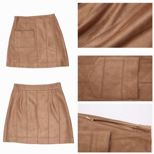 レディース　スエード　ハイウエスト　スカート　ポケット　タイト　スリム　ボトムス　カジュアル　キュート　大人　可愛い　フェミニン　おしゃれ　お出かけ　デイリー　普段着　ベージュ　グリーン　M　L　XL　サイズ　送料無料