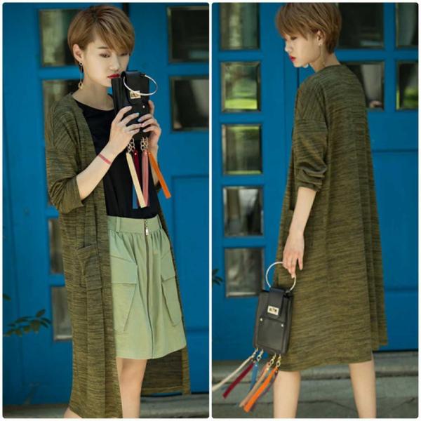 レディース　カーディガン　コーディガン　ロングカーデ　羽織　ジャケット　コート　アウター　カジュアル　長袖　大人　可愛い　フェミニン　きれいめ　エレガント　おしゃれ　お出かけ　デイリー　オフィス　普段着　ブラック　オリーブ　M　L　サイズ　送料無料