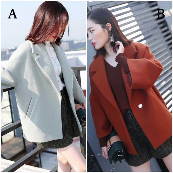 レディース　コート　ショート丈　ジャケット　アウター　カジュアル　長袖　キュート　大人　可愛い　フェミニン　きれいめ　エレガント　おしゃれ　お出かけ　デイリー　オフィス　普段着　グレー　ブラウン　S　M　L　サイズ　送料無料