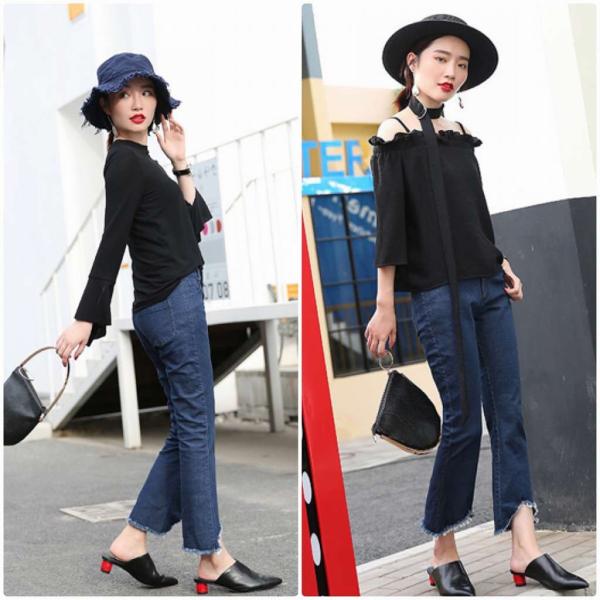 レディース　ボトムス　デニム　パンツ　ジーンズ　Gパン　カットオフ　切りっぱなし　アンクル丈　スキニー　無地　カジュアル　キュート　大人可愛い　フェミニン　おしゃれ　お出かけ　デート　デイリー　普段着　ブルー　M　L　XL　送料無料