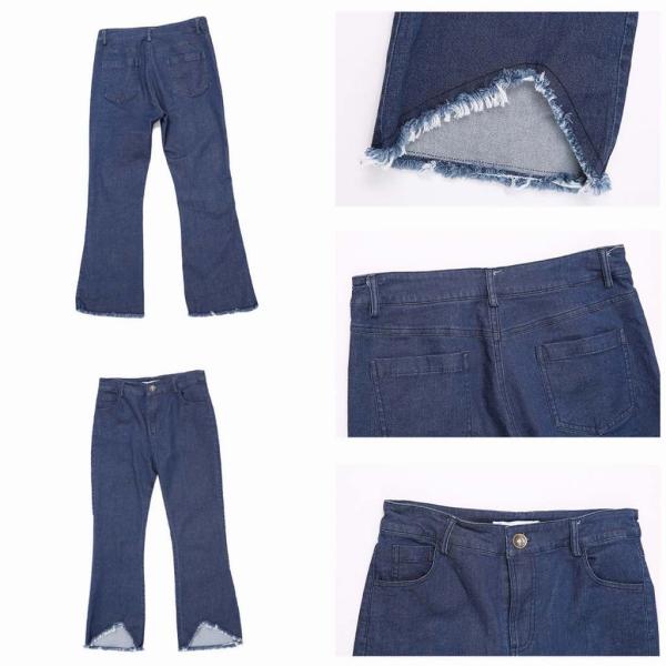 レディース　ボトムス　デニム　パンツ　ジーンズ　Gパン　カットオフ　切りっぱなし　アンクル丈　スキニー　無地　カジュアル　キュート　大人可愛い　フェミニン　おしゃれ　お出かけ　デート　デイリー　普段着　ブルー　M　L　XL　送料無料