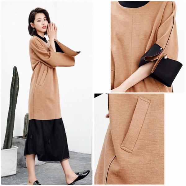 レディース　ワンピース　ミニワンピ　クルーネック　膝上丈　無地　6分袖　カジュアル　キュート　大人可愛い　フェミニン　おしゃれ　オフィス　お出かけ　デート　デイリー　普段着　ピンク　グレー　M　L　送料無料