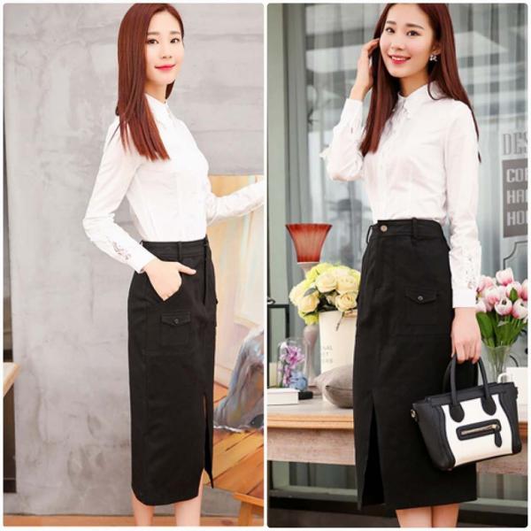 レディース　ハイウエスト　スカート　ミモレ丈　スリット　無地　タイト　スリム　ボトムス　カジュアル　キュート　大人　可愛い　フェミニン　おしゃれ　お出かけ　デイリー　普段着　グリーン　ブラック　M　L　XL　サイズ　送料無料