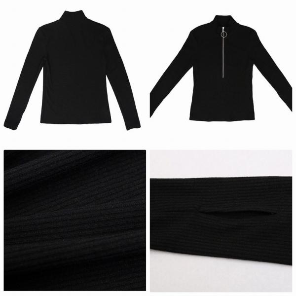 レディース　ボリュームスリーブ　ハイネック　ニット　カットソー　長袖　無地　トップス　カジュアル　キュート　大人　可愛い　フェミニン　おしゃれ　お出かけ　オフィス　デイリー　普段着　グリーン　ブラック　M　L　XL　サイズ　送料無料