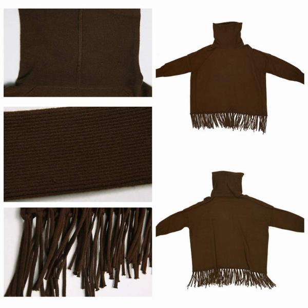 レディース　ハイネック　フリンジ　ニット　カットソー　長袖　無地　トップス　カジュアル　キュート　大人　可愛い　フェミニン　おしゃれ　お出かけ　オフィス　デイリー　普段着　レッド　ブラウン　ブラック　フリーサイズ　ワンサイズ　送料無料