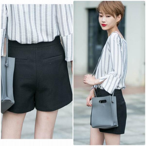 レディース　コットン　ショートパンツ　無地　ハイウエスト　ショーツ　ボトムス　カジュアル　キュート　可愛い　フェミニン　きれいめ　おしゃれ　お出かけ　デイリー　普段着　カーキ　ブラック　M　L　XL　サイズ　送料無料