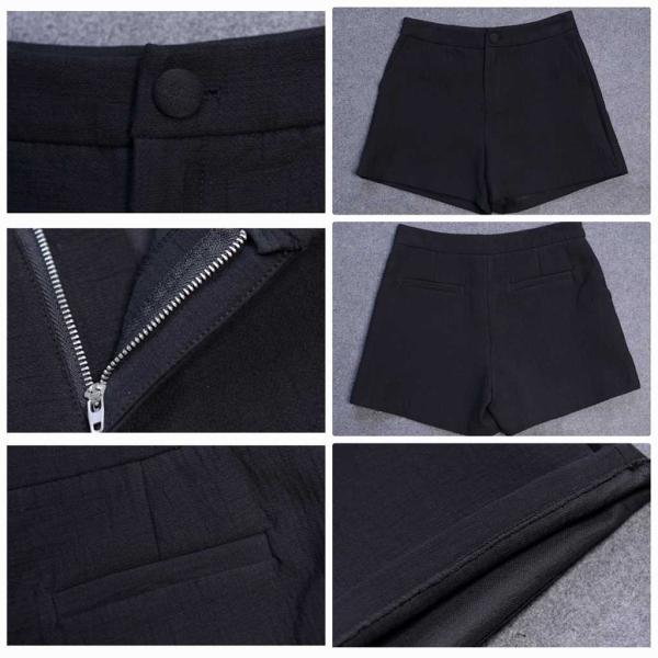 レディース　コットン　ショートパンツ　無地　ハイウエスト　ショーツ　ボトムス　カジュアル　キュート　可愛い　フェミニン　きれいめ　おしゃれ　お出かけ　デイリー　普段着　カーキ　ブラック　M　L　XL　サイズ　送料無料
