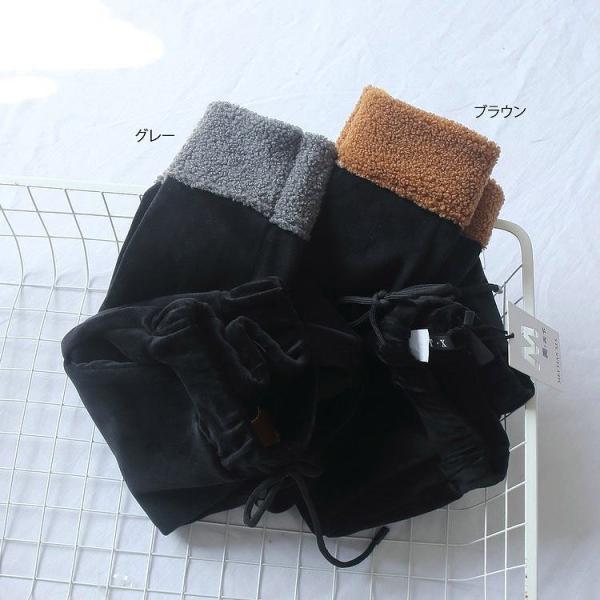 レディース　ウール　パンツ　裏起毛　ハイウエスト　ボトムス　カジュアル　キュート　可愛い　フェミニン　きれいめ　おしゃれ　お出かけ　デイリー　普段着　グレー　ブラウン　M　L　XL　送料無料