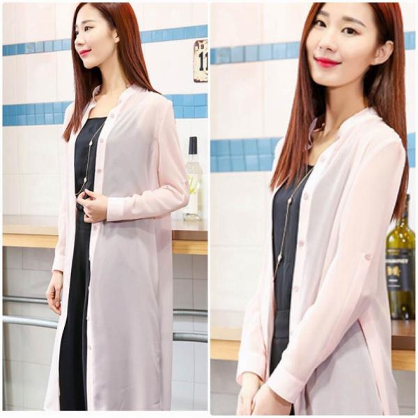 レディース　シャツジャケット　ロング丈　ブラウス　羽織　ジャケット　コート　トップス　アウター　カジュアル　長袖　大人　フェミニン　きれいめ　エレガント　おしゃれ　お出かけ　デイリー　オフィス　普段着　ブラック　グリーン　ピンク　送料無料